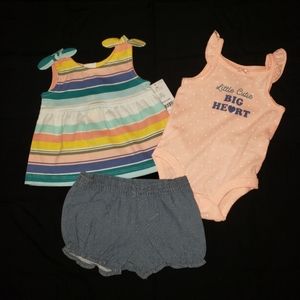 Carter's 3-Piece Colorful Striped Little Short Set
